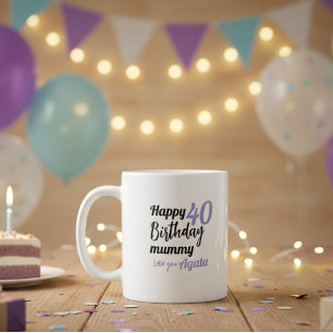 Personalized 40th Birthday Mug for Mom - Custom