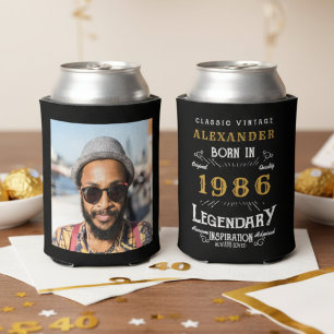 Personalized 40th Birthday Vintage Photo Keepsake Can Cooler