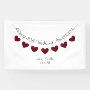 Personalized 40th Ruby Wedding Anniversary banner