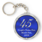 Personalized 45th Anniversary Favors, Keychains