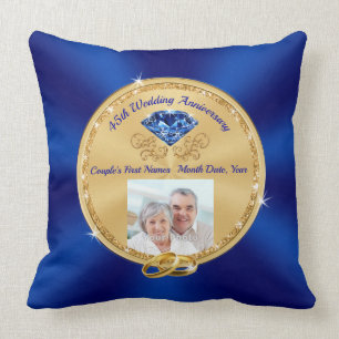 Personalized 45th Wedding Anniversary Gifts Cushion