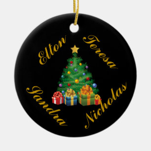 PERSONALIZED (4 NAMES) FAMILY ORNAMENT