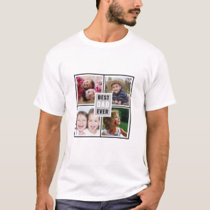 Personalized  4 Photo Collage Best Dad Ever T-Shirt