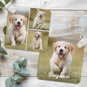 Personalized 4 Photo Collage Custom Dog Pet Puppy Key Ring
