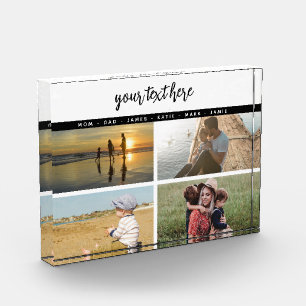 Personalized 4 Photo Family Love Memories Block