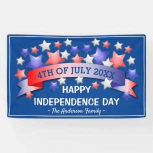 Personalized 4th of July   Happy Independence Day Banner