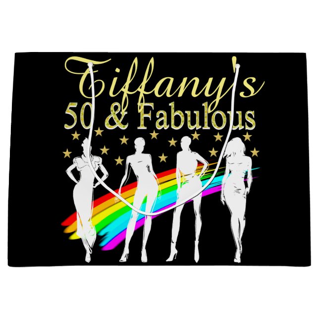 PERSONALIZED 50 AND FABULOUS AWESOME DIVA GIFT BAG (Front)