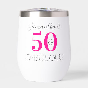 Personalized 50 and Fabulous Hot Pink Birthday