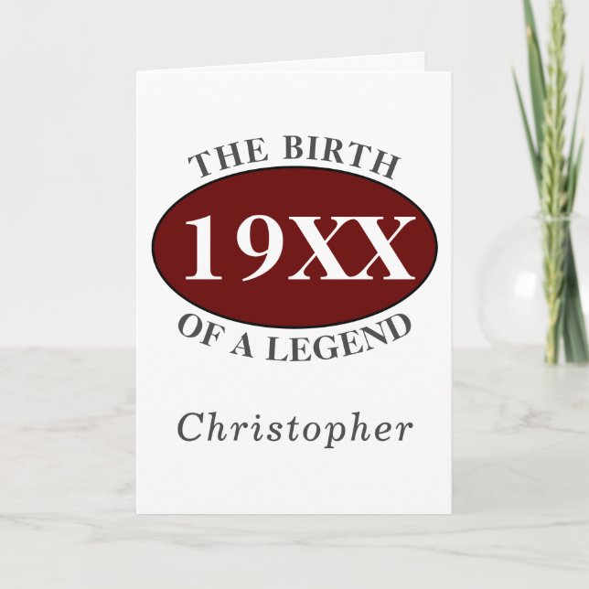 Personalized 50th Birthday Birth Of A Legend Retro Card (Front)