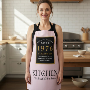 Personalized 50th Birthday Cook Chef Baker Pink Apron