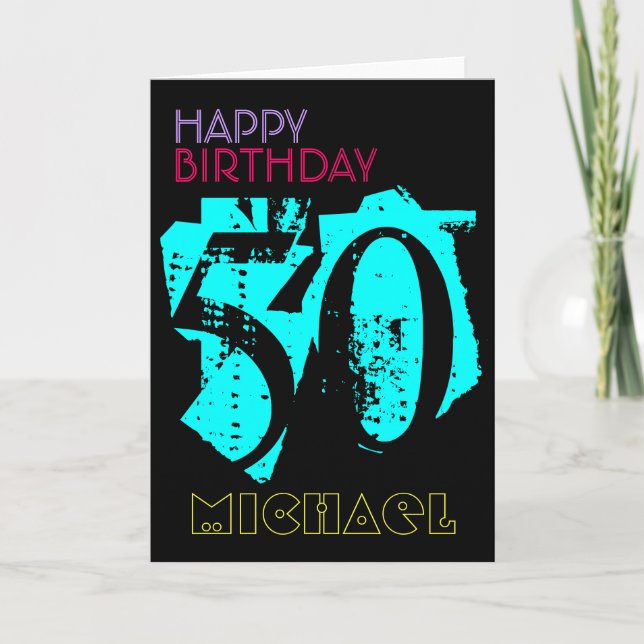 Personalized 50th Birthday POP Greeting Card (Front)