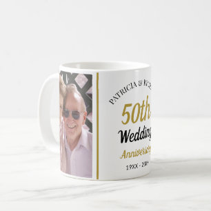 Personalized 50th Gold Anniversary 2 Photo Collage Coffee Mug