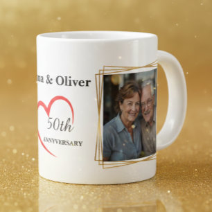 Personalized 50th Wedding Anniversary Photo Mug