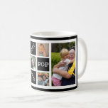 Personalized  5 Photo Collage Best Pop Ever Black Coffee Mug<br><div class="desc">Express how much you love your grandpa with affection.A photo mug with 5 pictures of grandfather and grandkids will fill his heart with happiness.</div>