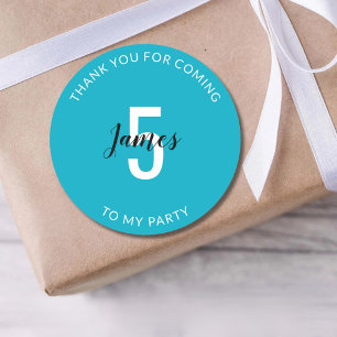 Personalized 5th 10th 20th 30th 40 Birthday Party Classic Round Sticker