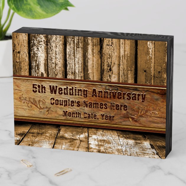 Personalized 5th Anniversary Wood Gifts Wooden Box | Zazzle