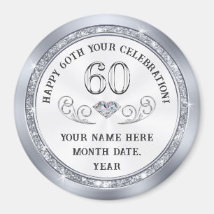 Personalized, 60th Birthday Souvenir Ideas, 60th Magnet