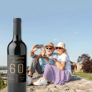 Personalized 60th Birthday wine label