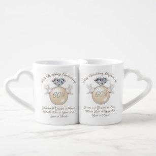 Personalized 60th Wedding Anniversary Gift Ideas Coffee Mug Set