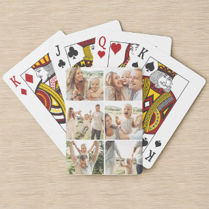Personalized 6 Photo Collage Vertical Poker Playing Cards
