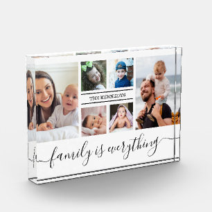 Personalized 6 Picture Collage Quote Family Name Photo Block