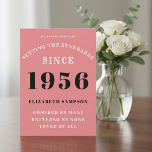 Personalized 70th Birthday 1956 Add Your Name Pink Invitation