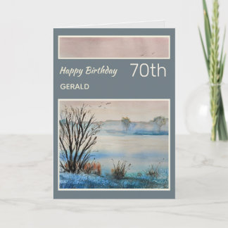 Personalized 70th Scenic Nature Birthday Card