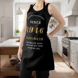 Personalized 80th Birthday 1946 Black & Gold Apron