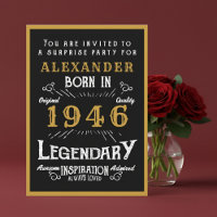 Personalized 80th Birthday 1946 Black Gold Legend