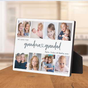Personalized 8 Photo Grandparents We Love you Plaque
