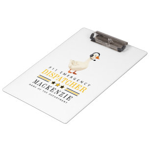 Personalized 911 Dispatcher Goose With Headset Clipboard