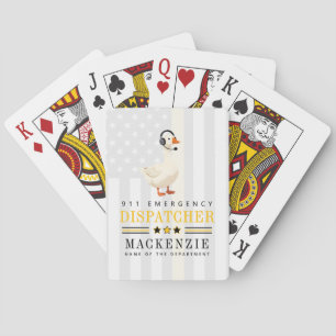 Personalized 911 Dispatcher Goose With Headset Playing Cards