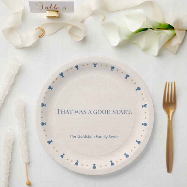 Personalized 9" Passover Seder Dinner Plate in Set (Wedding)