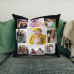 Personalized 9 Photo Collage Cushion<br><div class="desc">Make a Personalized nine Photo throw pillows from Ricaso - add your own photographs or art</div>