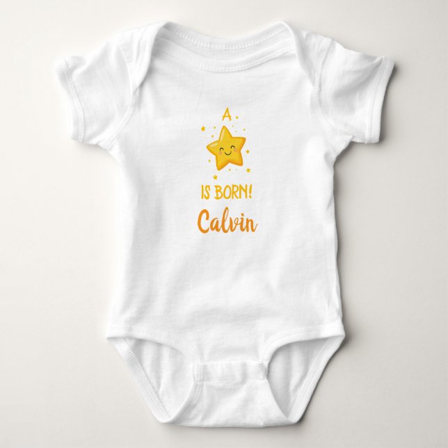 Personalized A Star Is Born, Custom Unisex  Baby Bodysuit (Front)