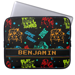 Personalized Abstract Gamers Boy Laptop Sleeve