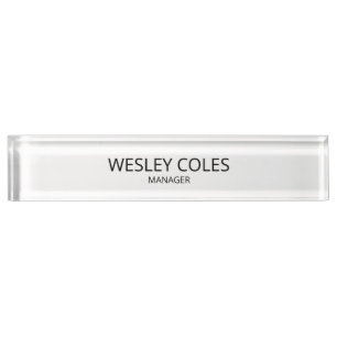 Personalized Acrylic Name Block, Optional Wooden B Nameplate