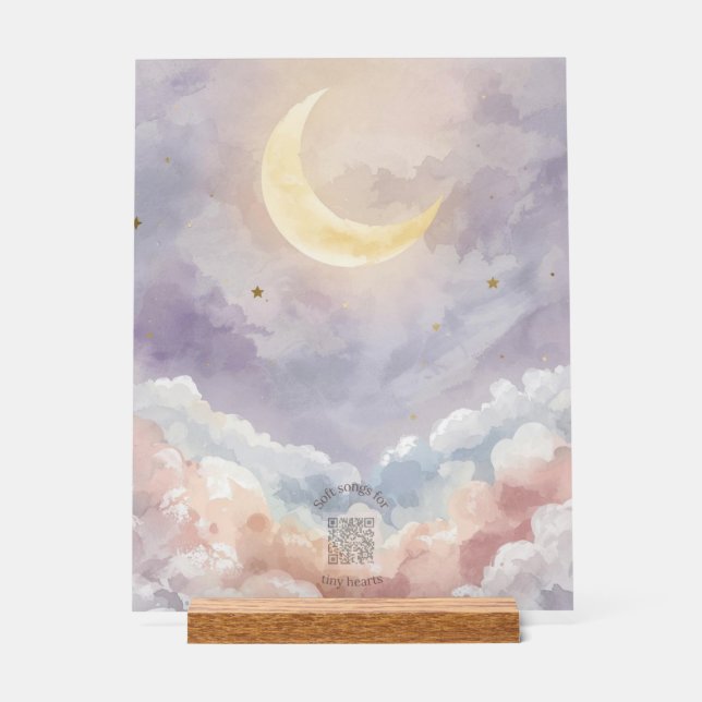 Personalized Acrylic Nursery Sign | Pastel Moon (Front)
