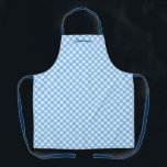 Personalized Add Your Name Baby Blue Gingham Apron<br><div class="desc">Personalized Apron featuring a baby blue gingham pattern with a blue script for your name. It makes a great gift for one that likes to cook, bake or BBQ. Personalize it by replacing the placeholder text. For more options such as to change the font and it's size/color or the spacing...</div>