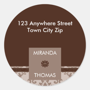 PERSONALIZED ADDRESS LABEL :: damask colours 5B