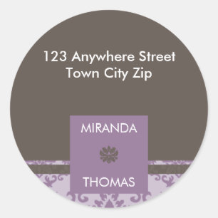 PERSONALIZED ADDRESS LABEL :: damask colours 7B