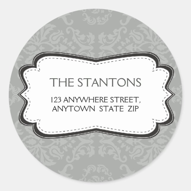 PERSONALIZED ADDRESS LABEL :: divinely damask 3B (Front)