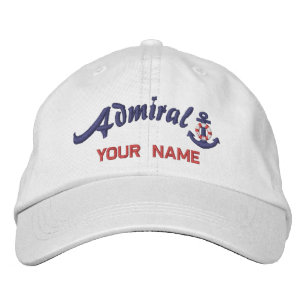 Personalized Admiral Lifesaver Anchor Your Name Embroidered Hat