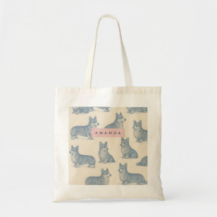 Personalized Adorable Corgi Pattern Tote Bag