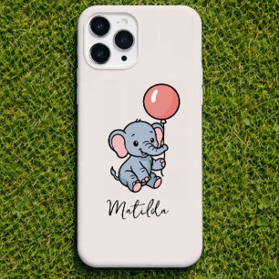 Personalized Adorable Elephant with Balloon Phone iPhone 14 Case