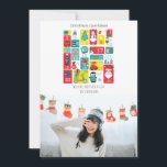 Personalized Advent Calendar Christmas Photo Holiday Card<br><div class="desc">Adorable Christmas illustration hand painted by Sanja Vrekic. Christmas Advent Idea is unique and simple yet colorful and cute. Matching products can be found in Advent Calendar.</div>