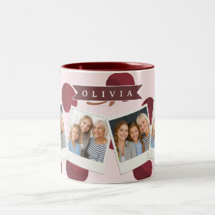 Personalized Aesthetic Cherry Pattern Name Gift Two-Tone Coffee Mug