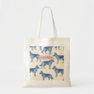 Personalized Aesthetic German Shepherd Pattern Tote Bag