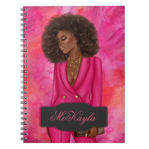 Personalized African-American CEO Boss Woman Notebook