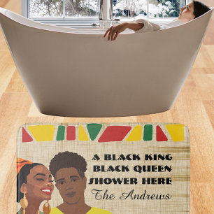  personalized african american family Juneteenth Bath Mat